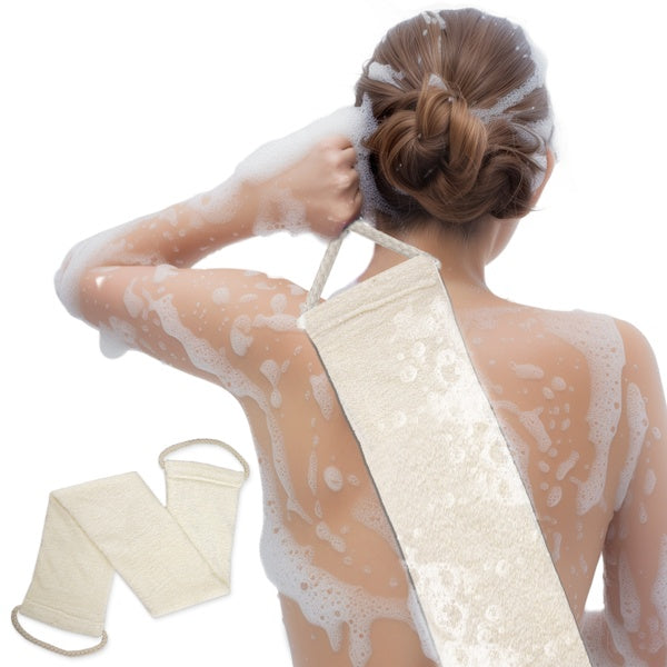 Exfoliating Back Scrubber with Handles — Beige