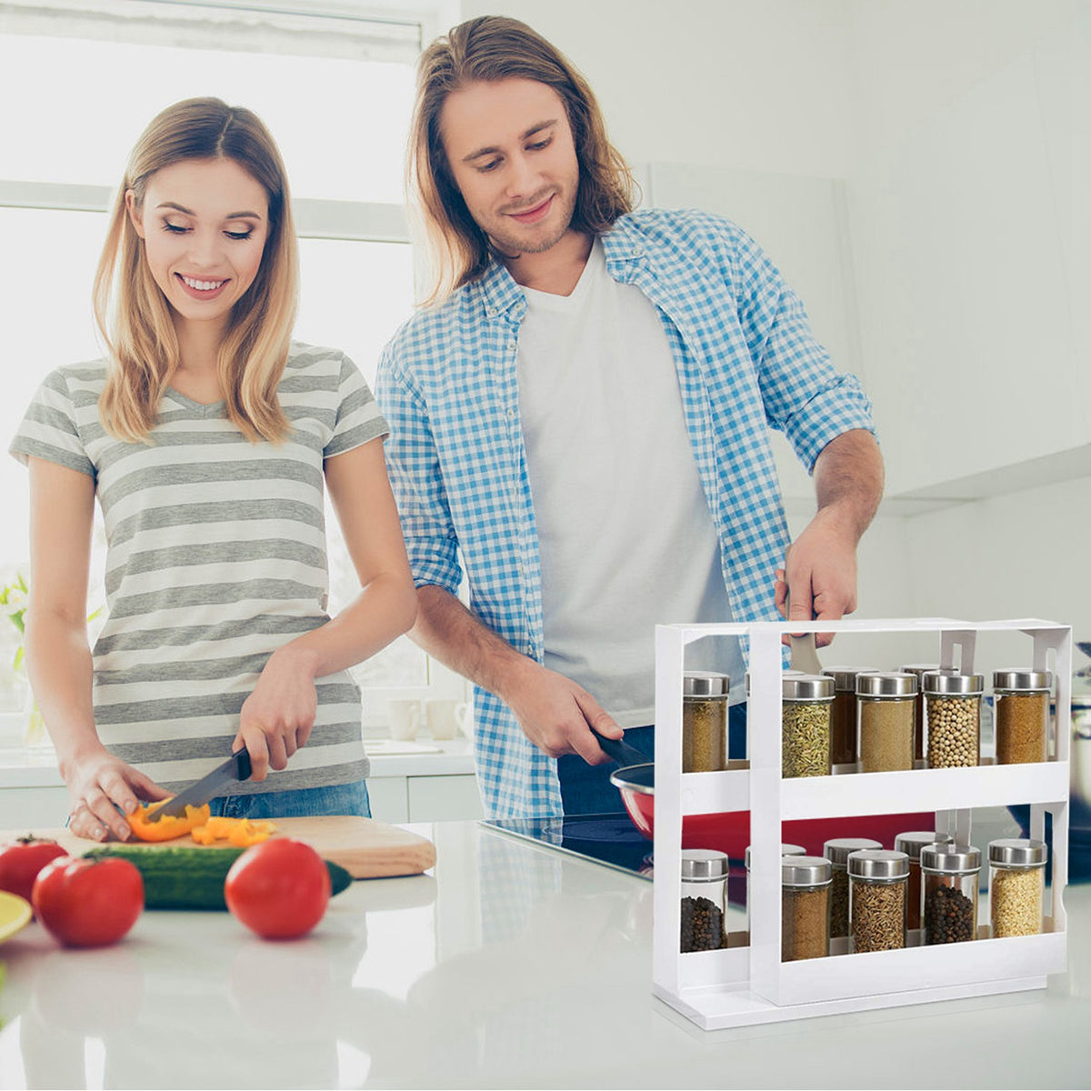 Slide-and-Swivel Cabinet Spice Organizer