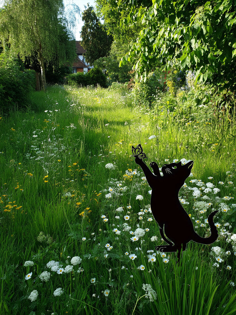 Cat Family Metal Garden Stake