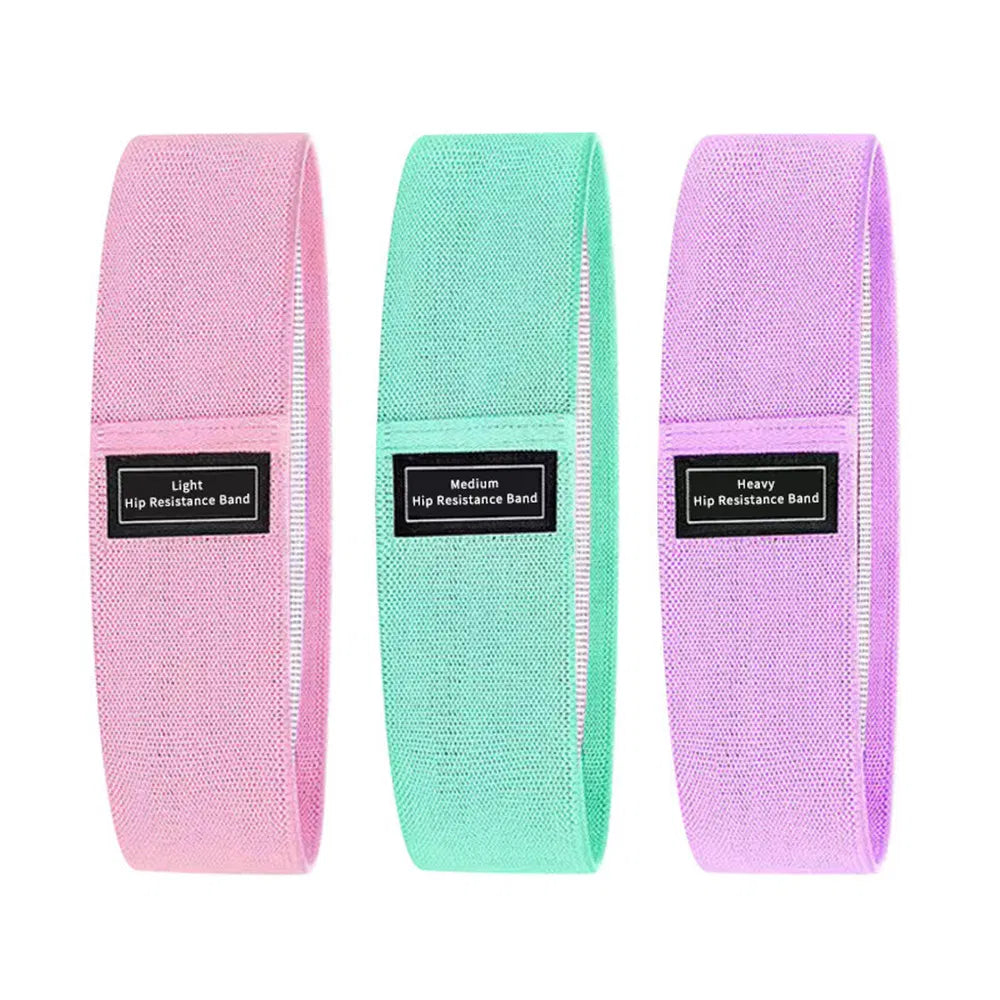 Fabric Resistance Loop Bands — Set of 3 with Carry Bag