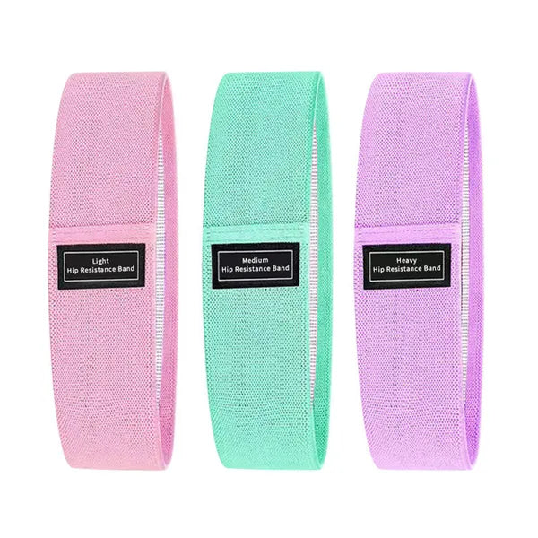 Fabric Resistance Loop Bands — Set of 3 with Carry Bag