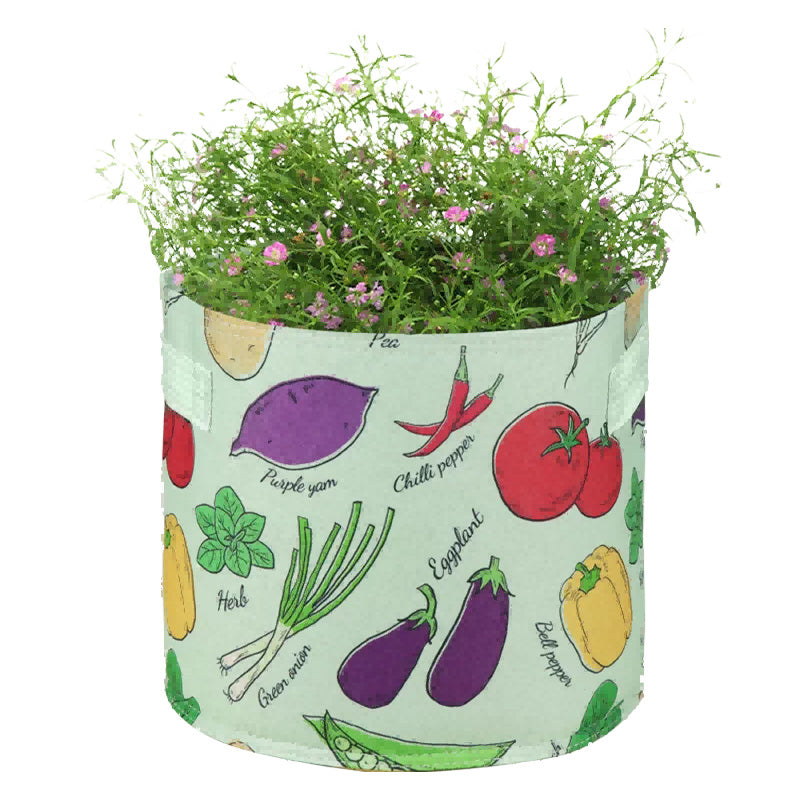 Fabric Grow Bags with Handles — Set of 5