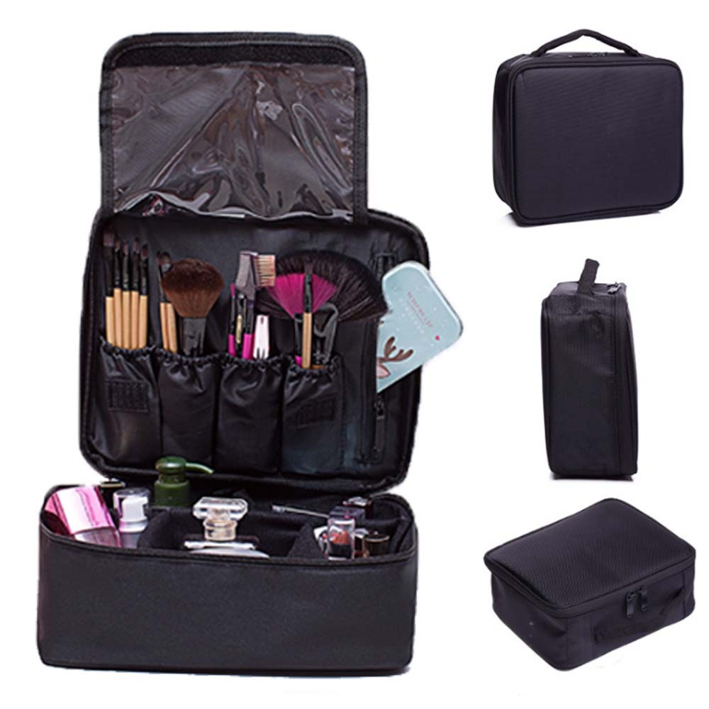 Travel Makeup Case with Adjustable Dividers