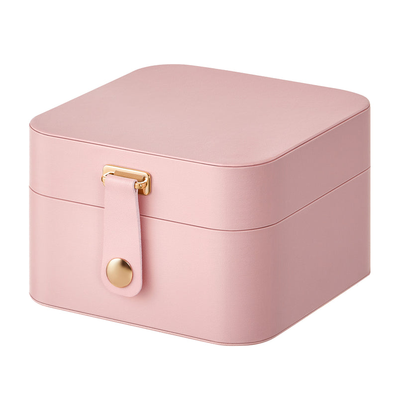 Two-Layer Travel Jewelry Case — Pink