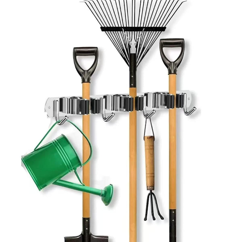 Wall-Mounted Broom & Mop Organizer