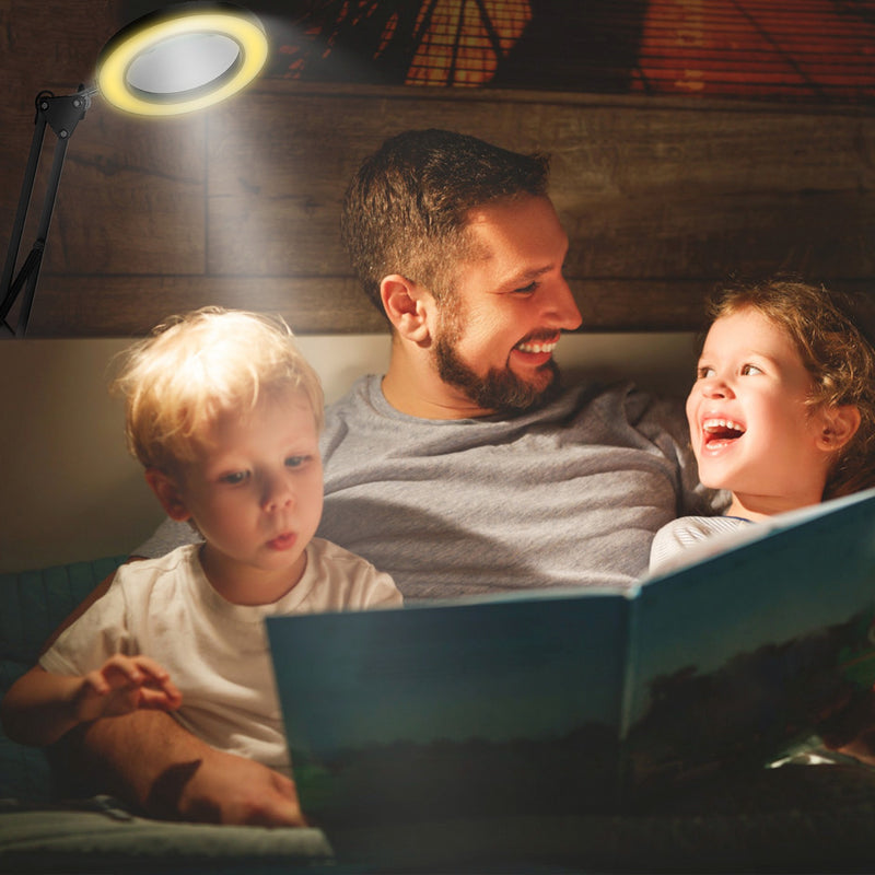LED Magnifying Desk Lamp with Clamp & Base