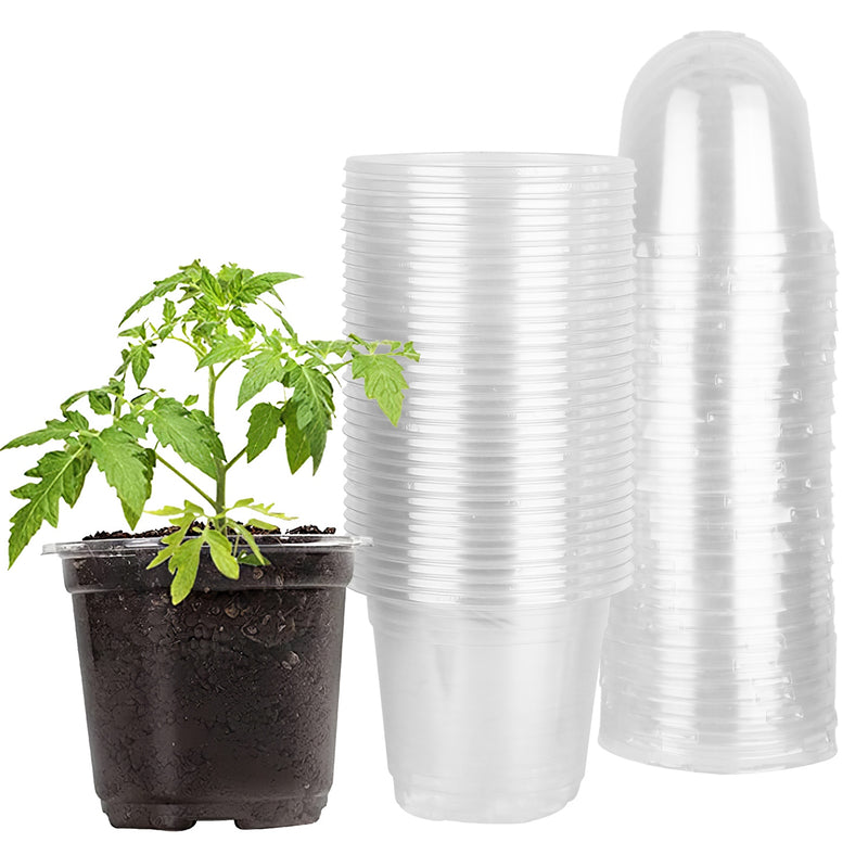 Clear Nursery Pots with Humidity Domes — 30 Sets