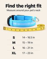 Size guide: S 14-16.5 in, M 15-19 in, L 16-21 in, XL 17-23 in